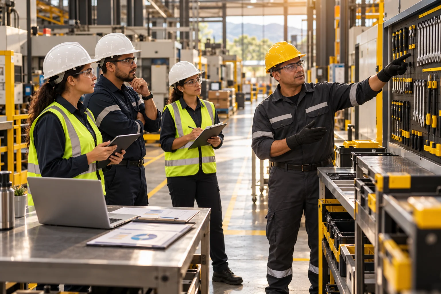 Ilustración de Metodología 5S + Orden y Aseo en Instalaciones Industriales